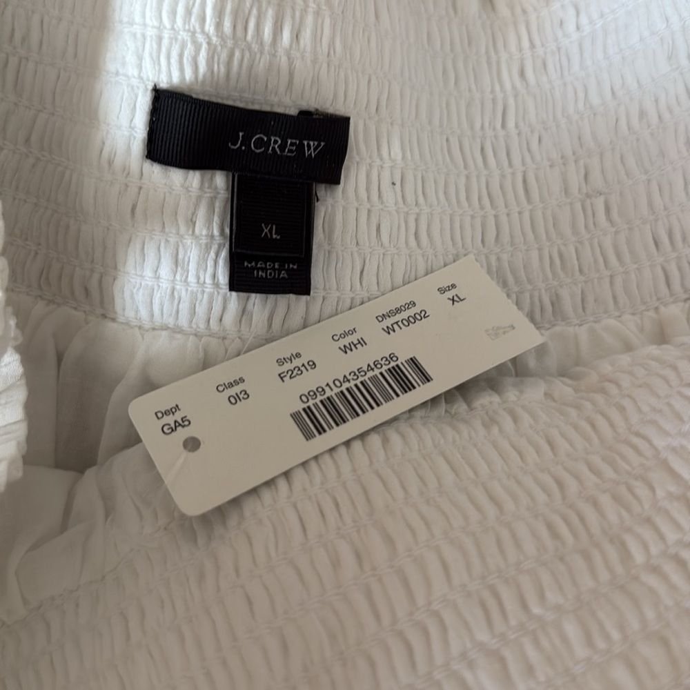 Jcrew elastic waist white with blue embroidery gauze skirt. Brand new with tags. - Picture 3 of 8